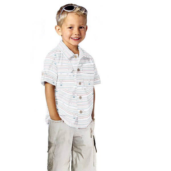 popeline di cotone bio Baby coniglietto e righe – bianco,  image number 5