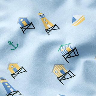 jersey di cotone paesaggio marittimo – azzurro, 