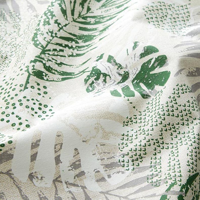cotone rivestito, foglie esotiche – naturale/verde,  image number 2