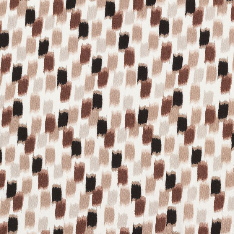 Tessuto in viscosa con pennellate – bianco/marrone,  image number 1