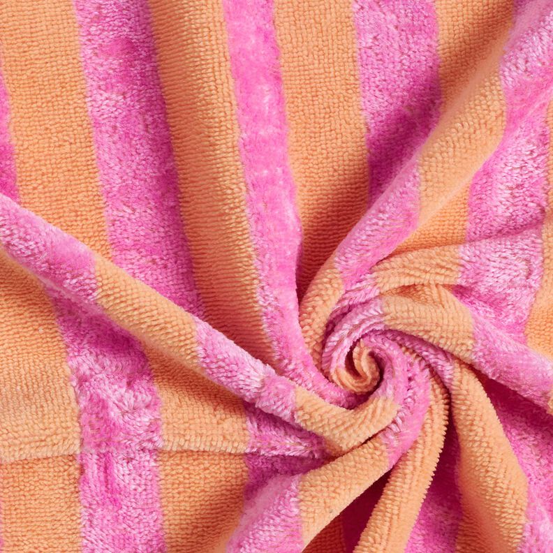 tessuto in spugna bambù Rigato – arancio chiaro/pink, image number 4