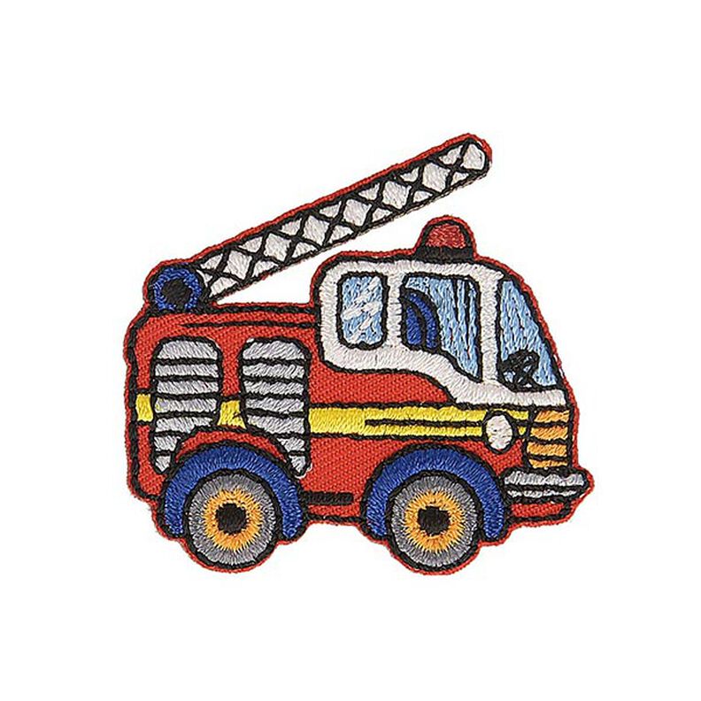 applicazione, camion dei pompieri [ 4 x 4,5 cm ] – peperoncino/bianco lana,  image number 1
