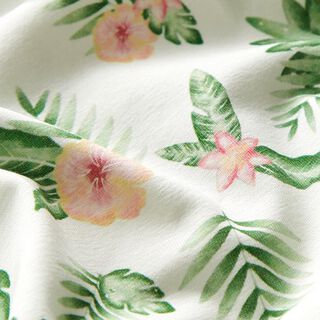 jersey di cotone foglie della giungla e fiori tropicali stampa digitale – bianco lana, 