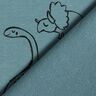 French terry, felpa estiva Grandi dinosauri scarabocchiati &ndash; blu,  thumbnail number 4