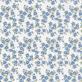 popeline di cotone Mare di boccioli – colore blu jeans/bianco, 
