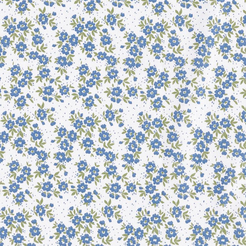 popeline di cotone Mare di boccioli – colore blu jeans/bianco, image number 1