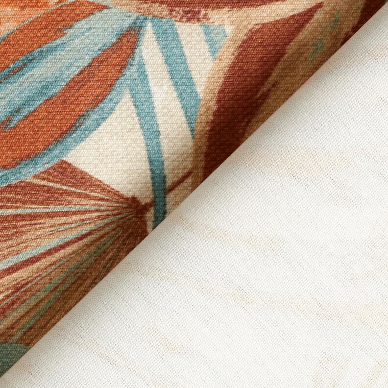 tessuti da esterni tessuti canvas Grandi foglie – naturale/terracotta,  image number 4