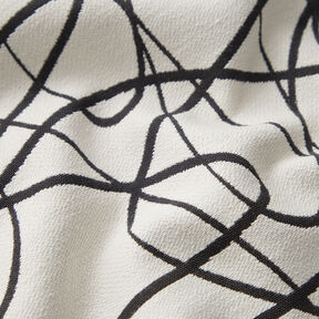 tessuto arredo Jacquard Linee astratte – avorio/nero, 