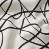 tessuto arredo Jacquard Linee astratte – avorio/nero,  thumbnail number 2