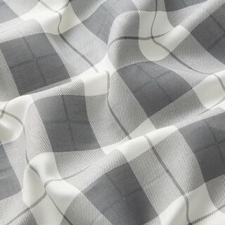 Tessuto in cotone pregiato a quadri – grigio chiaro/bianco, 