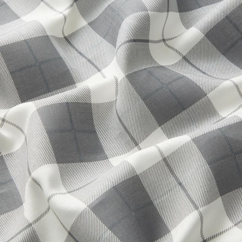 Tessuto in cotone pregiato a quadri – grigio chiaro/bianco,  image number 2
