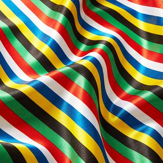 satin di poliestere, righe colorate, 