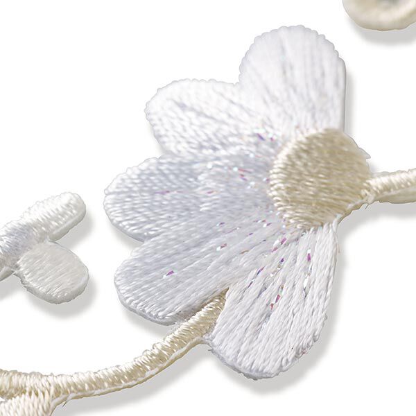 applicazione tralcio di fiori [ 12 x 4 cm ] | Prym – bianco lana,  image number 3