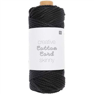 Creative Cotton Cord Skinny filato per macramè [3mm] | Rico Design – nero, 