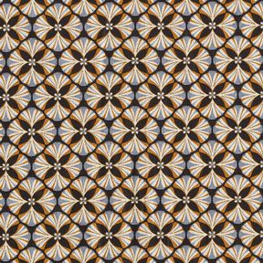 tessuto in cotone cretonne Piastrelle floreali – nero/tortora chiaro, 