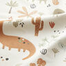 popeline di cotone Dinosauri felici – crema/marrone capriolo,  thumbnail number 2
