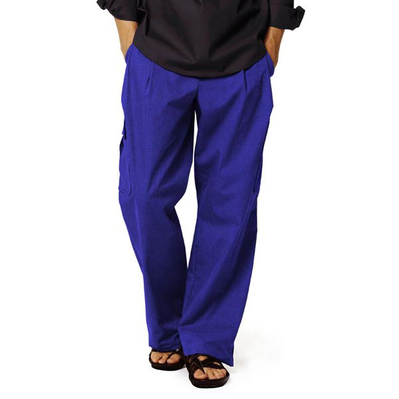 tessuto in misto lino stretch – blu reale, image number 6