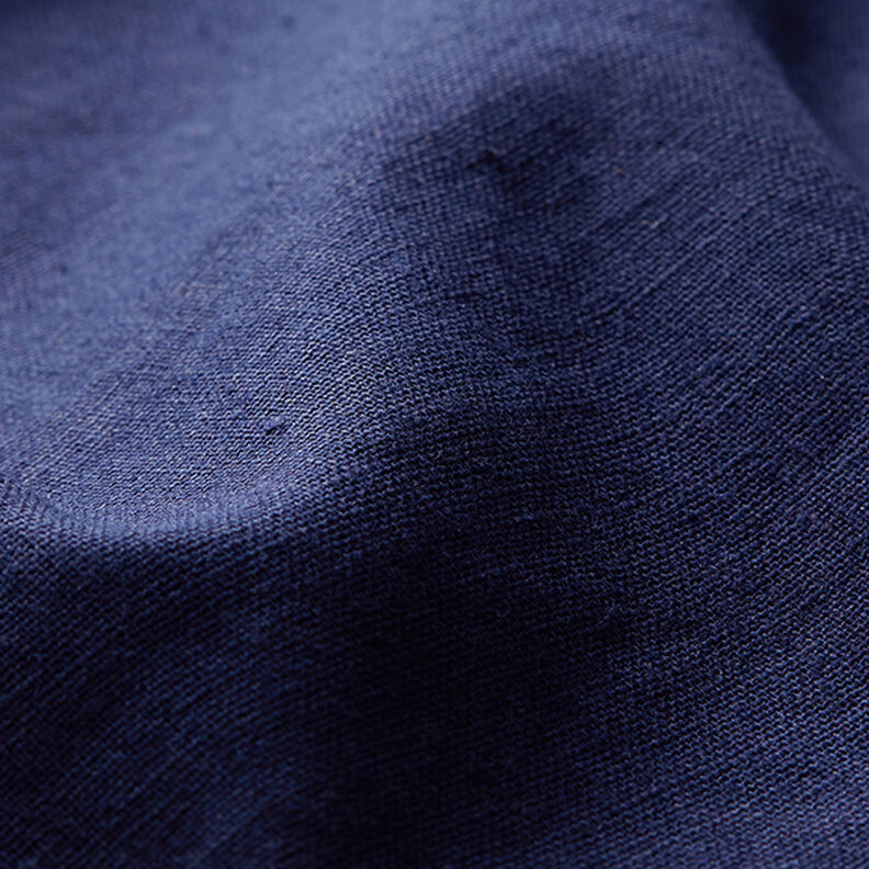 misto cotone-lino tinta unita – blu marino,  image number 2