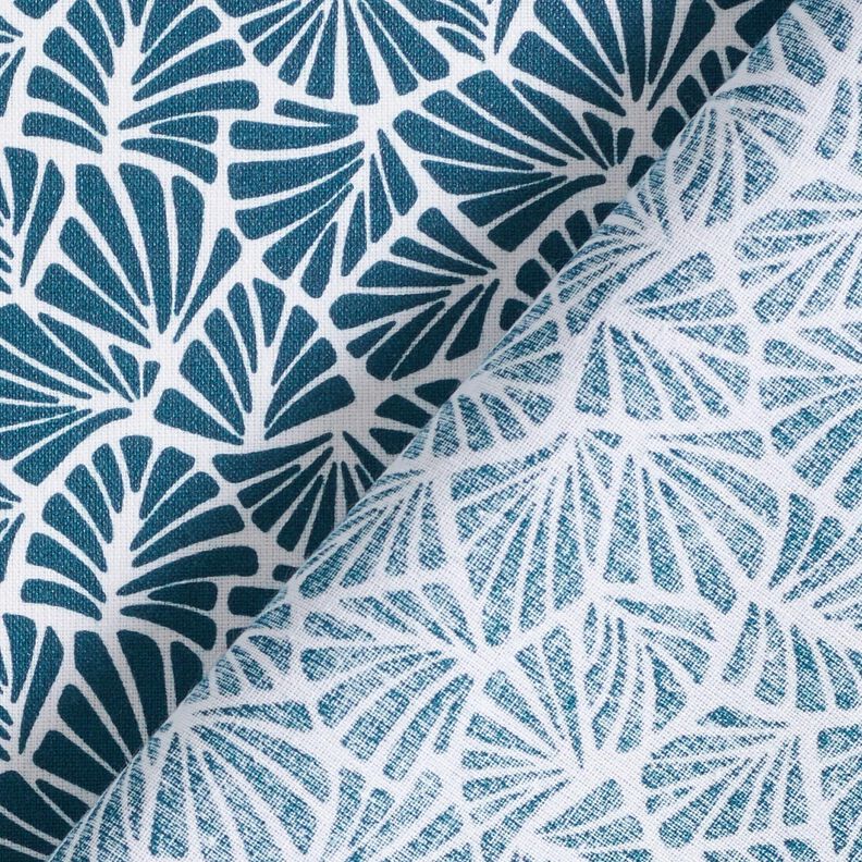 cotone rivestito Mini foglie astratte – blu oceano/bianco,  image number 5
