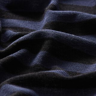 Jersey misto viscosa-seta a righe – blu marino/nero, 