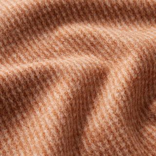 maglia jacquard garzata piccoli quadri – marrone capriolo/bianco, 