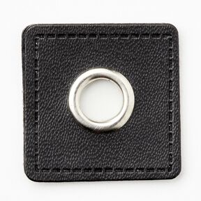 Toppa con occhiello [30 x 30 mm] – nero/argento effetto metallizzato, 