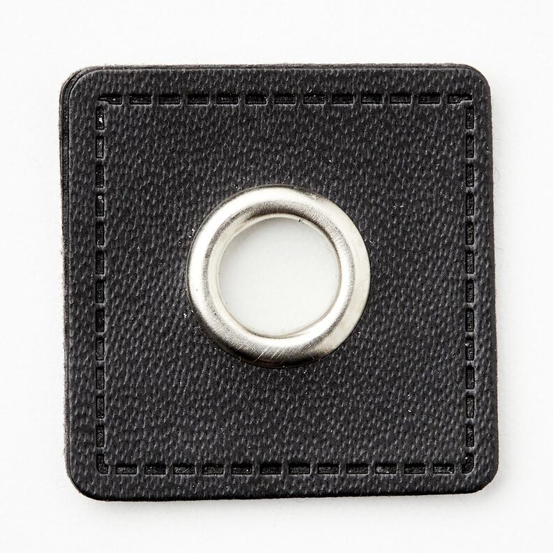 Toppa con occhiello [30 x 30 mm] – nero/argento effetto metallizzato,  image number 1