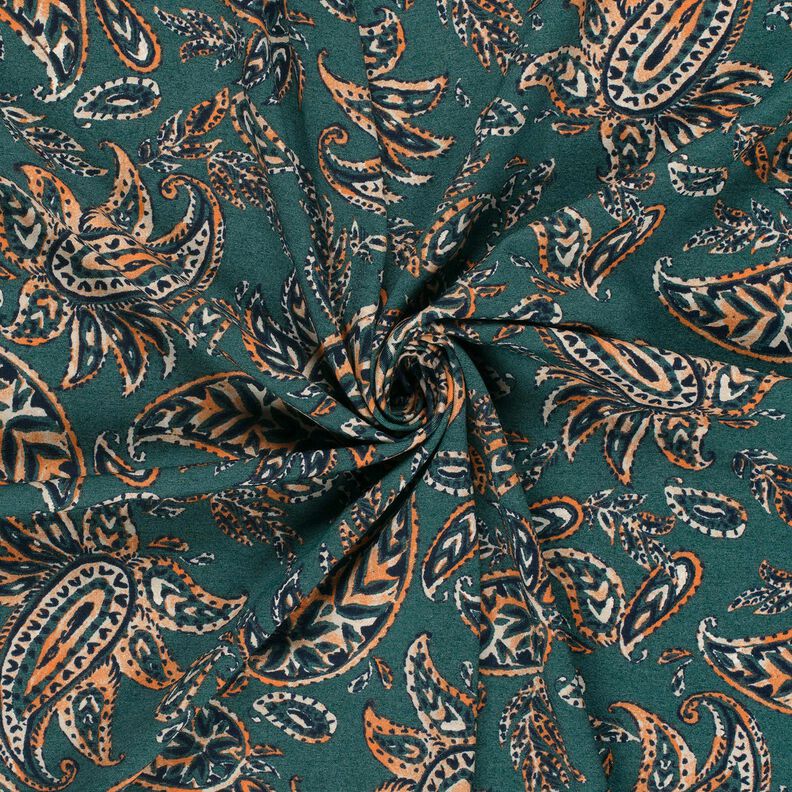jersey romanit Paisley – abete blu/arancio pesca, image number 3