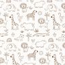 jersey di cotone Animali della giungla disegnati – avorio/cioccolato,  thumbnail number 1