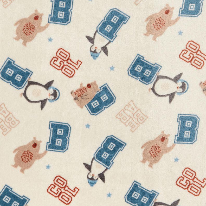 Morbido pile Giacca collage in stile – beige chiaro/blu, image number 1