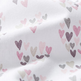 popeline di cotone cuori fatti di cuori – bianco/rosa, 