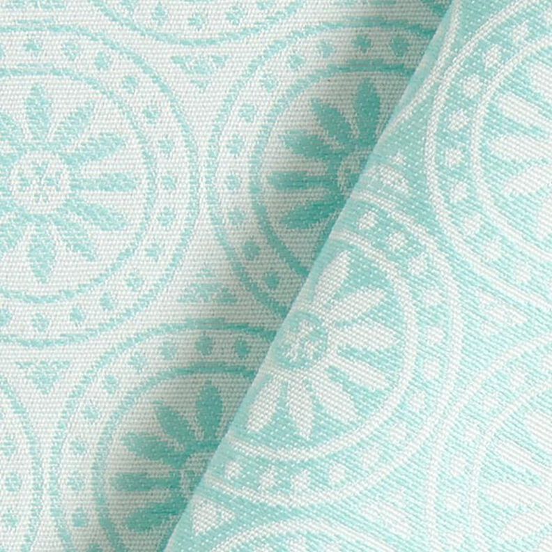 Tessuto jacquard da esterni motivi ornamentali e cerchi – menta/bianco lana,  image number 4