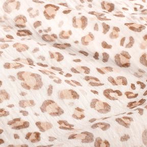 mussolina / tessuto doppio increspato Acquerello Leopardato stampa digitale – avorio, 