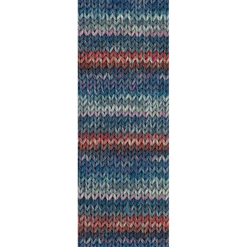 LANDLUST Sockenwolle „Bunte Ringel“, 100g | Lana Grossa – blu/rosso,  image number 2