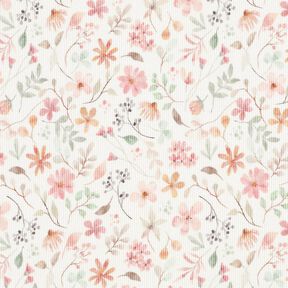 jersey a coste Dolce prato fiorito stampa digitale – bianco lana, 