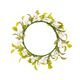 corona decorativa con fiori e bacche [Ø 9 cm/ 16 cm] – bianco/verde,  thumbnail number 1
