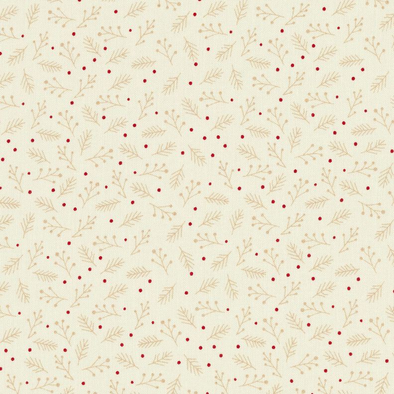 tessuto in cotone popeline Rami festivi – crema, image number 1