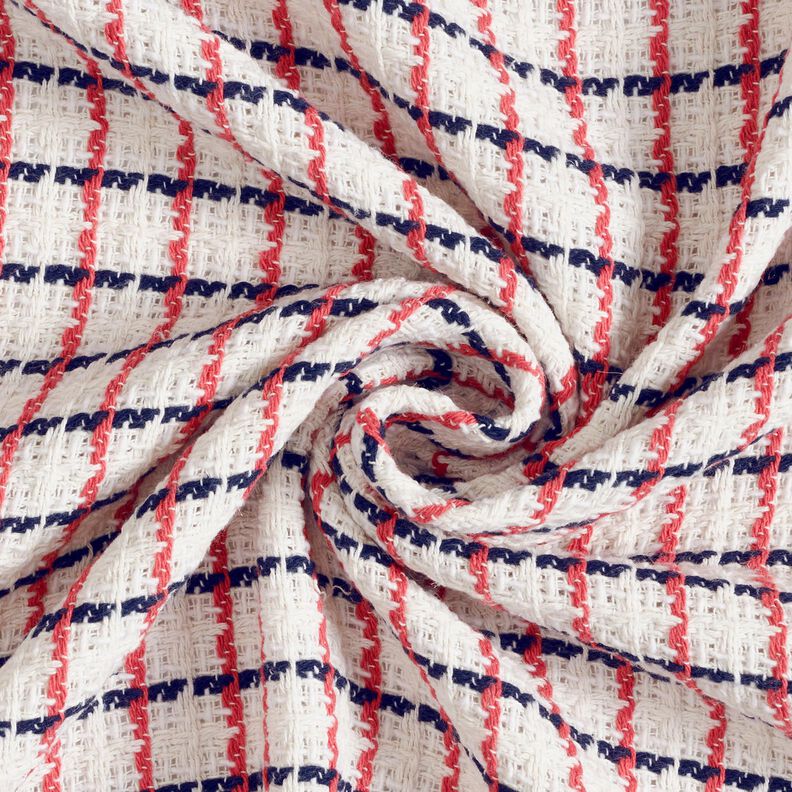 Bouclé grezzo a quadri – bianco/bacca,  image number 3