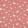 jersey di cotone Oche sul prato fiorito | Poppy Fabrics – rosa antico scuro/bianco,  thumbnail number 1