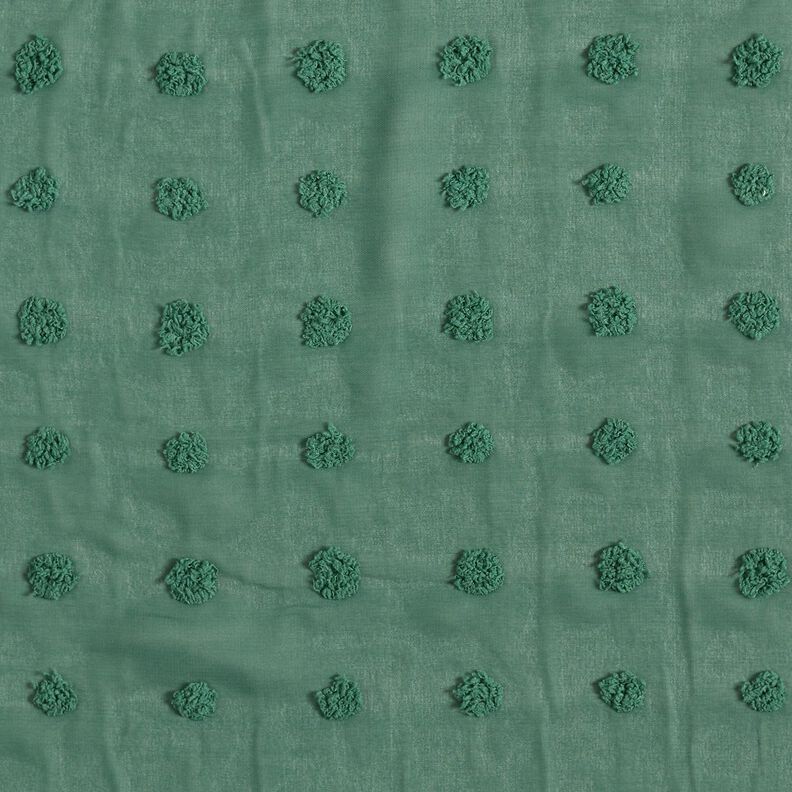 Chiffon dobby a pois grandi – verde abete,  image number 1