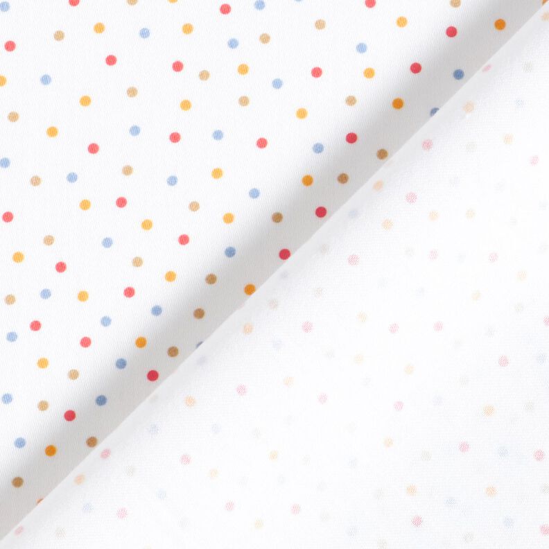 tessuto arredo satin di cotone Piccoli pois colorati – bianco,  image number 4
