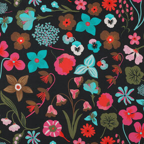 popeline di cotone Meadow Flower stampa digitale | Nerida Hansen – nero/turchese, 