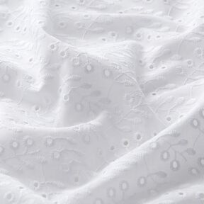 batista ricami a giorno Tralci di foglie – bianco, 