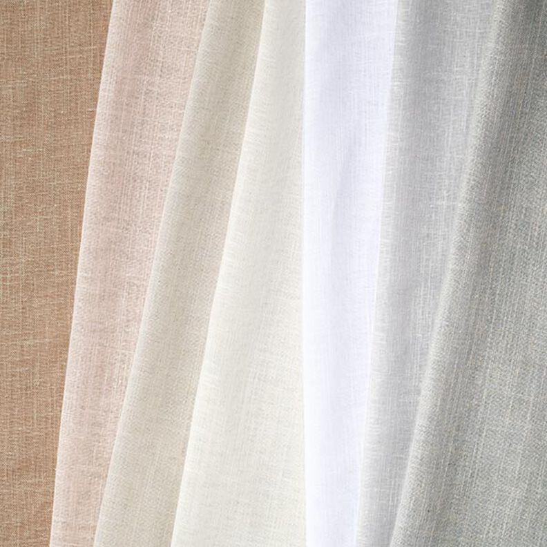 tessuto per tende, voile effetto lino 300 cm – bianco lana | Resto 90cm,  image number 4