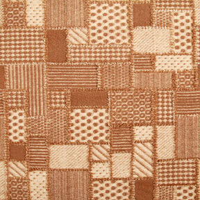 Tessuto per cappotto in maglia con stampa grassetto – anacardo/marrone, 