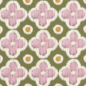 tessuto arredo tessuti canvas Aspetto ricamato – pino/rosa antico chiaro, 