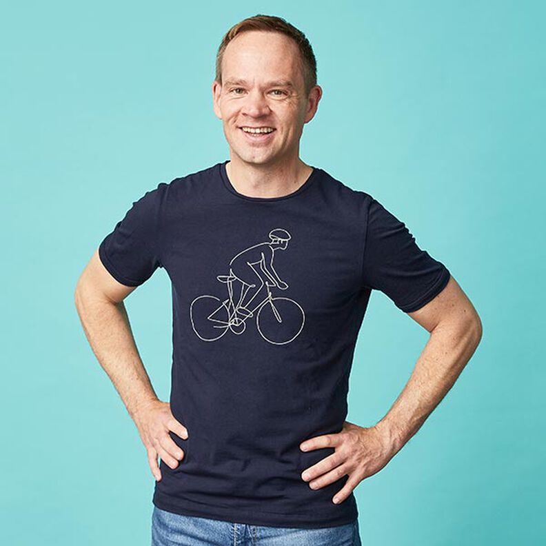 jersey di cotone medio tinta unita – blu notte | Resto 90cm,  image number 3