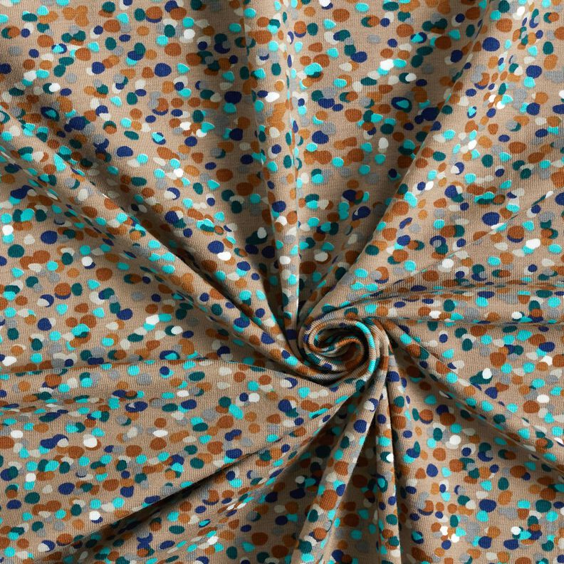 jersey di cotone Coriandoli colorati – duna/abete blu,  image number 3