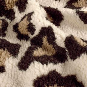 Peluche Sherpa con stampa leopardata – mandorla/nero, 