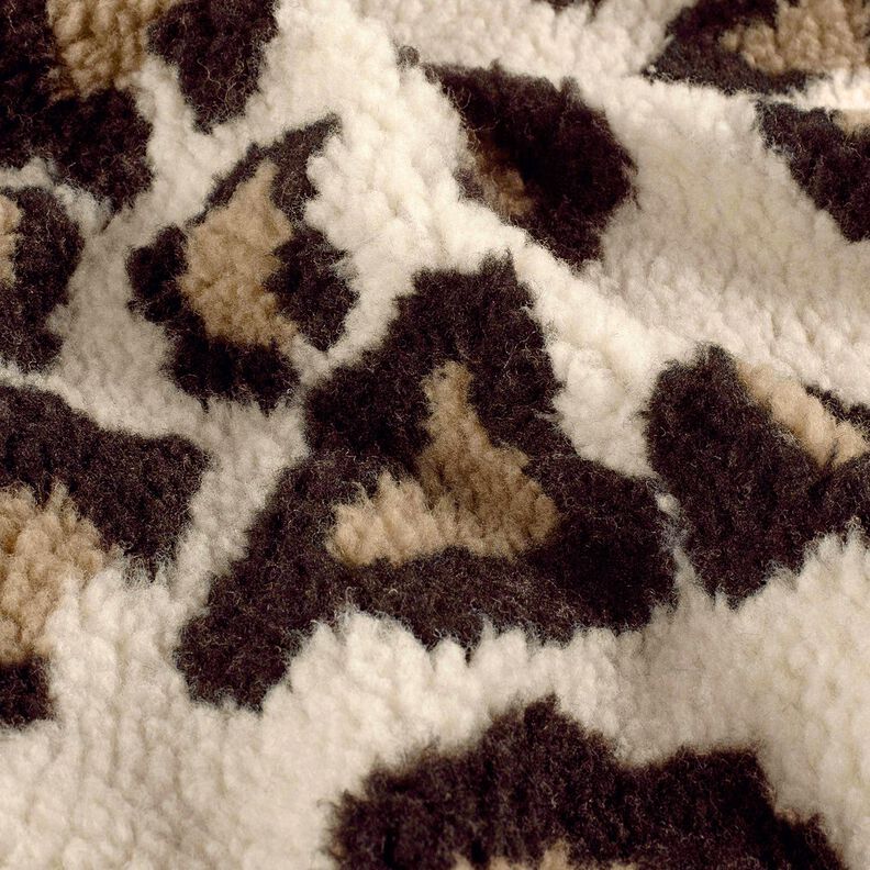 Peluche Sherpa con stampa leopardata – mandorla/nero, image number 2